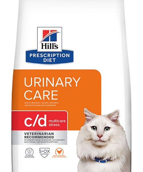 HILLS PD Feline c/d Urinary Stress Chicken Dry granule pre mačky 8kg