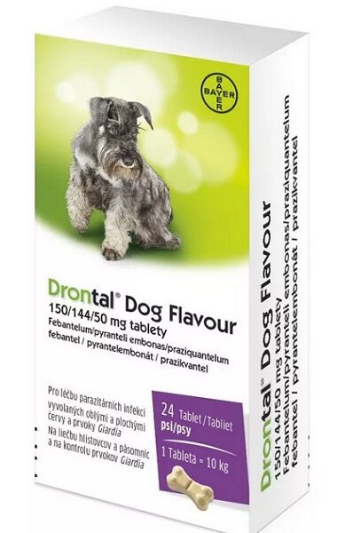 Drontal Dog flavour tablety na odčervenie psov 6x4tbl (24tbl)