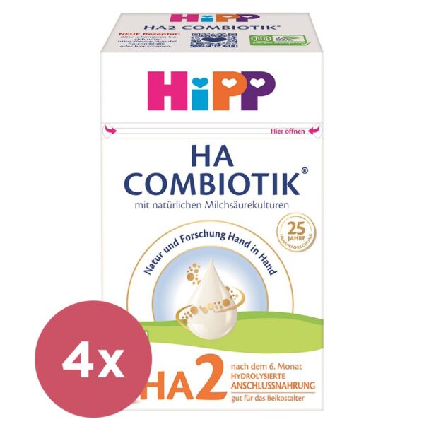 4x HiPP Výživa následná dojčenská mliečna HA 2 Combiotik® 600 g