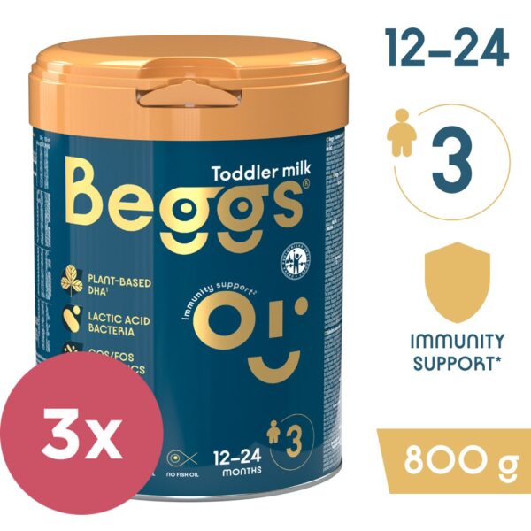 3x BEGGS 3 Mlieko batoľacie 800 g 12m+