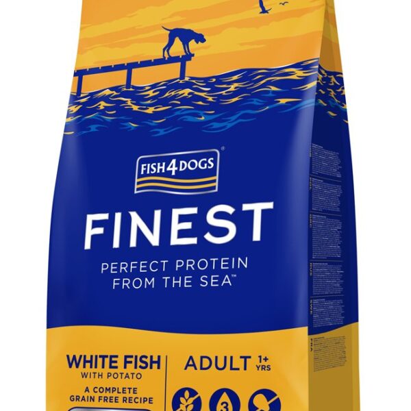 FISH4DOGS Granule veľké pre dospelých psov Finest biela ryba so zemiakmi 12kg