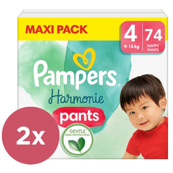 2x PAMPERS Nohavičky plienkové Harmonie Pants veľ. 4 (74 ks) 9-15 kg