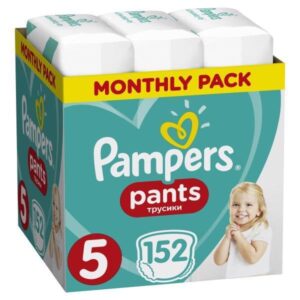 PAMPERS Pants 5 Active Baby Dry 152 ks (11-18 kg) MESAČNÁ ZÁSOBA - plienkové nohavičky